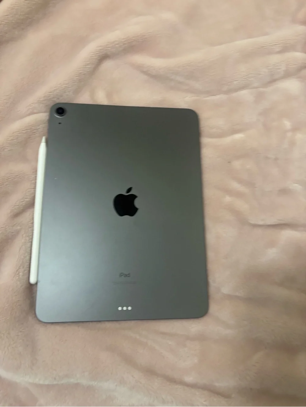 Apple iPad in Space Gray with White Apple Pencil (Magnetic Attached)